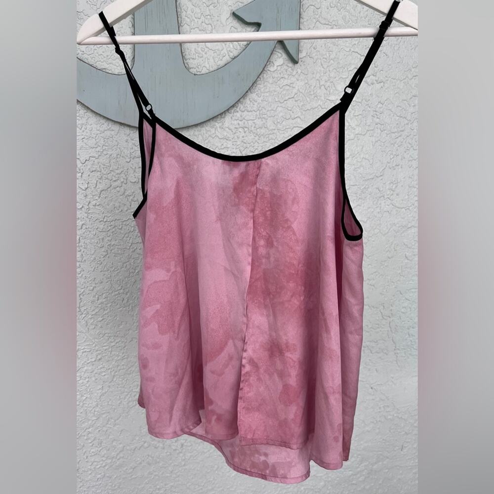 Pink DKNY Tank Open Back Top Black Contrast and Adjustable Spaghetti Straps S Sz - Picture 3 of 10